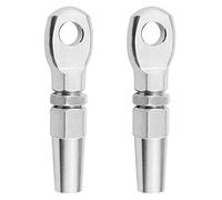 Cpolebev 2 Piezas Marino Acero Inoxidable 316 Cuerda Cable Alambre De Terminal De Ojo Swageless Diy Accesorio Aparejo Hardware Kit De Balaustrada