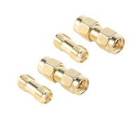 Cpolebev 2 Piezas SMA Macho una SMA Macho Enchufe + 2 Piezas SMA Hembra una SMA Hembra Jack Conector de Adaptador Coaxial RF