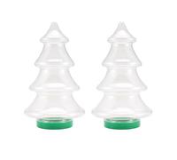Cpolebev 2 Piezas Tarros de Dulces Tarros de Galletas de PláStico con Forma de áRbol de Navidad con Tapas de Almacenamiento de Dulces Encantadores 1,55 L