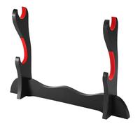 Cpolebev 2 Tier Katana Samurai Sword Holder Soporte de SuspensióN Negro Soporte de ExhibicióN de AlgodóN Rojo