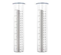 Cpolebev 2 Tubos de Repuesto de Pluviómetro de Plástico con Medidor de Agua de Lluvia de 7 Pulgadas de Capacidad para Jardín y Exterior