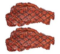Cpolebev 2 Uds., Carne Artificial de PVC, Modelo de Comida de ImitacióN, Carne Asada Cocida, Cocina, ExhibicióN de Mercado, Accesorios de FotografíA