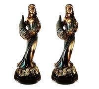 Cpolebev 2 Uds. Estatua de Fortuna con los Ojos Vendados, Diosa Griega de la Fortuna, Escultura de la Suerte Azul Vintage, Decoraciones de la Suerte para el Hogar