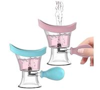Cpolebev 2 Vasos para Lavado Ojos,Kit de Limpiador para Lavado Ojos,PresióN Aire Manual, Herramienta para Vaso de Limpieza de Ojos, Enjuague para Ojos, Vaso de BañO para Ojos de Silicona