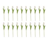 Cpolebev 20 Piezas Blancas 13.8 Pulgadas Flores de Tulipanes Artificiales para la DecoracióN del Partido, DecoracióN del Hogar de la Boda