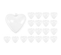 Cpolebev 20 Piezas Bolas de Navidad en Forma de CorazóN Decoraciones NavideñAs Transparentes de PláStico 2021 Bola Rellenable AñO DIY Casa (C)