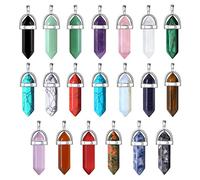 Cpolebev 20 Piezas Colgante de Cristal Curativo FabricacióN de Joyas Piedras Preciosas Naturales una Granel Amatista Obsidiana Cuarzo Rosa Cornalina