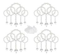 Cpolebev 20 Piezas de Cuentas de Rosario de AcríLico para Bautismo, Mini Rosarios de con Bolsas de Organza para la Primera ComunióN, Recuerdos de Fiesta de Bautismo.