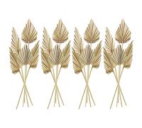 Cpolebev 20 Piezas de Hojas de Lanzas de Palma Secas Bohemias, PequeñOs Abanicos de Palma Real, Hojas de Palma Secas con JarróN de DecoracióN de Hojas Secas de Tallo