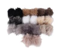 Cpolebev 20 Piezas DIY Piel de de ImitacióN Esponjoso Pom Pom con Lazo EláStico para Sombreros Llaveros Bufandas Guantes Bolsas Accesorios