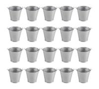 Cpolebev 20 Piezas Mini Cubo de Metal Maceta PortáTil Jarrones Jardineras Encantadora Caja de Dulces para la DecoracióN del Hogar del Banquete de Boda