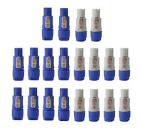 Cpolebev 20 Piezas NAC3FCA NAC3FCB Conector Speakon Conector Powercon Macho de 3 20A 250V Conector de Clavija de AlimentacióN de CA Azul y Gris