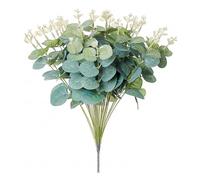 Cpolebev 20 Piezas Plantas Falsas Hojas de Eucalipto de Seda Decoraciones Artesanales para el Hogar Jardín Boda Álbum de Recortes Flores Artificiales