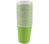 Cpolebev 20 Vasos de Papel (9 Oz) - Vajilla de Fiesta de CumpleañOs de Colores Lisos Lisos Catering (Verde)