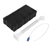 Cpolebev 20pzs Negro Filtro de bajo grava de acuario de plastico + Manguera de de aire + Tubo