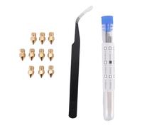 Cpolebev 21 Piezas Juego de Limpieza y Boquilla de Impresora 3D 0.4 Mm Mk8 Boquillas de 0.4 Mm y 1 Paquete de Pinzas Kit de Herramientas Kit de Herramientas de Limpieza de Boquillas