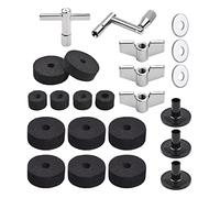Cpolebev 23 Uds. Accesorios de Reemplazo de Platillos, Piezas de Tambor con Soporte de Platillos, Almohadillas de Fieltro para Platillos de Tambor, Incluye Arandelas de Tuercas de Ala