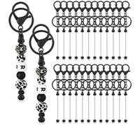 Cpolebev 24 Barras de con Cuentas una Granel para Cuentas, en para Bricolaje, con Cuentas de Metal para Manualidades de con Cuentas, Negro