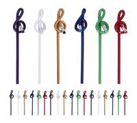 Cpolebev 24 Uds. LáPices de Notas para Estudiantes LáPices de Notas Musicales con Borrador LáPices de MúSica de Colores LáPiz Doblado de Clave de Sol de Madera