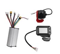 Cpolebev 24V 250W Kit de Controlador de Scooter Plegable Controlador de Scooter EléCtrico Pantalla LCD Acelerador de Freno Juego de Acelerador