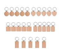 Cpolebev 25 Piezas de Madera en DIY de Madera Anillos Etiquetas Clave Resultados de Joyas