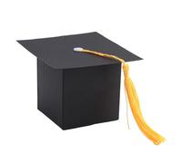 Cpolebev 25unids Papel DIY graduacion Tapa Caja de Regalo en Forma de azucar Chocolate Caja para graduacion Fiesta Favor Sombrero Soltero Sombrero Boda Caramelo Caja Regalo Negro