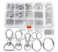 Cpolebev 265 Piezas de de Pinza de Langosta de Metal con para Manualidades, Clips de CordóN, Gancho de PresióN, Clip de Giratorio