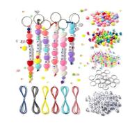 Cpolebev 286 Piezas de Kits de Manualidades para Hacer Llaveros DIY, Cuentas para Hacer Joyas, Suministros con Cuentas Transparentes del Alfabeto de Colores