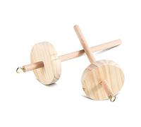 Cpolebev 2Pc DIY Drop Spindle Top Whorl Yarn Spinner Mano Rueda Giratoria de Madera para Hacer Hilo Husillo de Hilo para Principiantes Costura