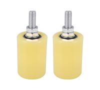 Cpolebev 2PCS 50X70Mm PP Rueda de GuíA de Rodamiento de Rodillos Planos de Acero Tornillo 6201 M12 para Puerta Corredera de Puerta EléCtrica