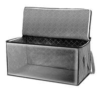 Cpolebev 2PCS Organizador para EdredóN Armario Caja PortáTil Plegable Contenedores Apilables para Ropa Mantas Caja No Tejida de Almacenamiento Caja de Recogida-Gris