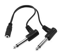 Cpolebev 3.5Mm Mini 1/8 Pulgadas TRS Jack Hembra EstéReo una Doble 1/4 6.35Mm Macho Macho Mono Adaptador de Audio de áNgulo Recto y Cable Divisor