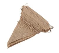 Cpolebev 3.7M RúStico Yute Arpillera de Arpillera de Encaje Bunting Shabby Chic Wedding Banner