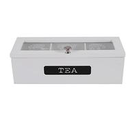 Cpolebev 3 Compartimentos System de Bambú Bolsa de Té Caja de Almacenamiento Organizador de Joyas Caja de Té Organizador Contenedor de Paquetes de AzúCar de Madera