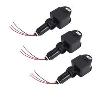 Cpolebev 3 Detectores de Movimiento Negros, Interruptor de Luz con Sensor de Movimiento, Sensor de Movimiento Pir de Corriente Continua de 12 V para Exteriores