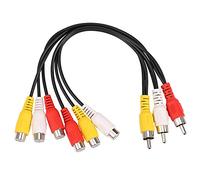 Cpolebev 3 Macho una 6 Hembra Divisor de Enchufe Audio TV DVD Adaptador de Video Cable AV