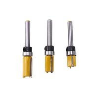 Cpolebev 3 Piezas 1/4 Pulgadas Fresa de Ajuste Al Rasparte Superior Del y Rodamiento Inferior 1/2 Pulgada Cuchilla Plantilla Borde Cortador de Madera Cortador Carpintero