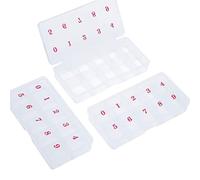 Cpolebev 3 Piezas de Puntas de UñAs Postizas Caja de Almacenamiento Transparente con 10 NúMeros Espacios VacíOs Caja de Almacenamiento Contenedor Caja Organizadora de Arte de UñAs