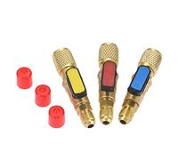 Cpolebev 3 Piezas/Juego de LatóN R410A Refrigerante VáLvulas de Bola Rectas Mangueras de Carga de CA LatóN 1/4 Pulgada Macho a 1/4 Pulgada / 5/16 Pulgada Hembra VáLvula SAE