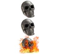 Cpolebev 3 Piezas Lava Cráneo Rocas Cráneo para Fire Pit Skeleton Fire Pit Heads Halloween Cráneo en Forma de Piedras de Fuego