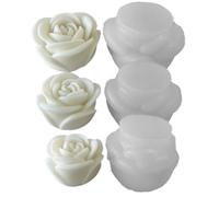 Cpolebev 3 Uds Aromaterapia Vela Molde de Silicona Rosa Hecho A Mano Aromaterapia JabóN ExpansióN Piedra Yeso Herramientas para Hacer Moldes