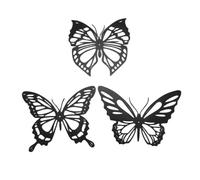 Cpolebev 3 Uds Mariposa Metal DecoracióN de Pared Negro Mariposa Metal Pared Colgante DecoracióN Granja RúStica Hogar Oficina Dormitorio DecoracióN
