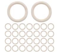 Cpolebev 30 Piezas 70 Mm Anillos de Madera, Anillos de Madera CíRculos de Madera para Manualidades, Colgante de Macramé para Plantas, Adornos y FabricacióN de Joyas
