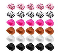 Cpolebev 30 Piezas Mini Sombrero de Vaquera Occidental, Vestido de Fiesta de Sombrero de MuñEca en Miniatura, Accesorios de DecoracióN de Casa de MuñEcas de Juego de SimulacióN