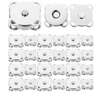 Cpolebev 30PCS Botones MagnéTicos, Botones MagnéTicos de 14 mm/18 mm para Bolsos, Botones MagnéTicos de Metal Plateado, Botones una PresióN Ciruela