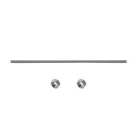 Cpolebev 320mm x M8 Varilla de stock Barra de rosca de acero inoxidable Tono de plata