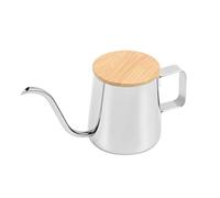 Cpolebev 350 Ml de Café de Estrecho Caldera de Cuello de Cisne Caldera de de Mano de Acero Inoxidable Verter sobre Café Y Tetera con Tapa de Madera