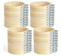 Cpolebev 36 Piezas de de Bordado de 3 Pulgadas, Mini de Bordado, Redondo de Bambú para Manualidades, Costura y Manualidades, 8 Cm