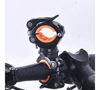 Cpolebev 360 Degree Giratorio Ciclismo Bike Light Double Holder LED Front Linterna Lampara Pump Handlebar Mount Holder Bicycle Accessorie Negro + Naranja