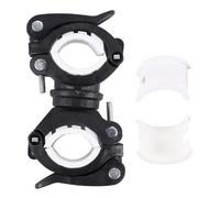 Cpolebev 360 Grados Bicicleta giratoria luz de la Bicicleta Doble Soporte LED Frontal Linterna lampara Manejar de la Bomba Accesorios de Bicicleta Negro +